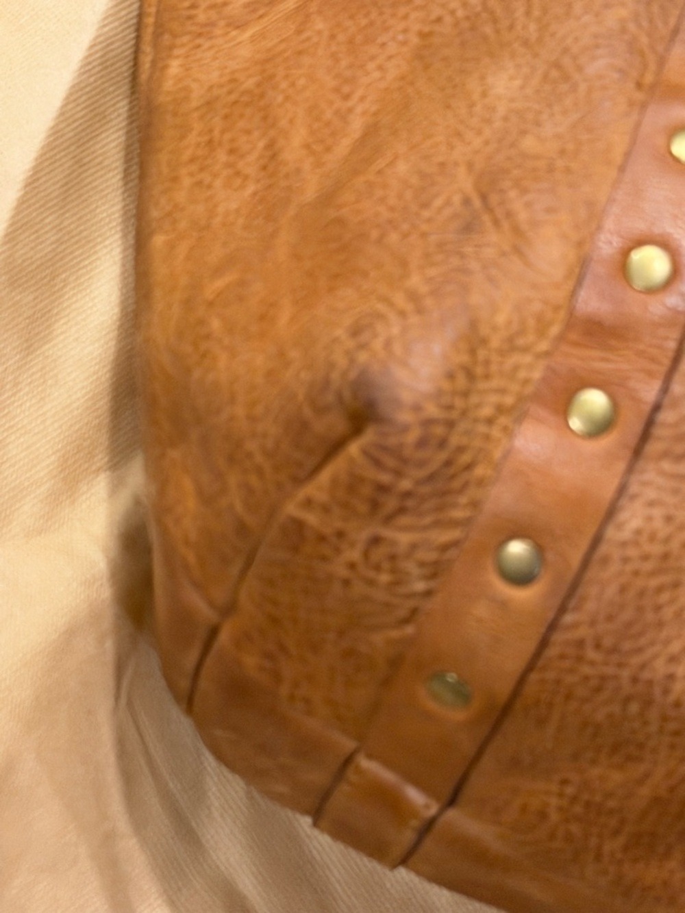Patricia Nash Brown Genuine Italian Leather Studded Tote Bag - Picture 9 of 15